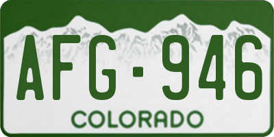 CO license plate AFG946
