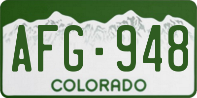 CO license plate AFG948