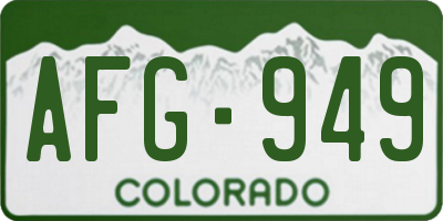 CO license plate AFG949