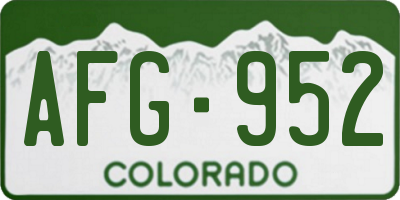 CO license plate AFG952