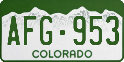 CO license plate AFG953
