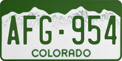CO license plate AFG954