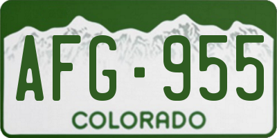 CO license plate AFG955