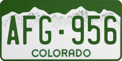 CO license plate AFG956