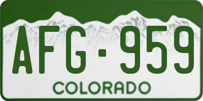 CO license plate AFG959