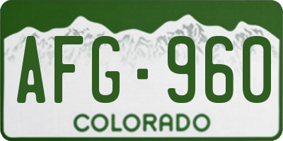 CO license plate AFG960