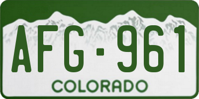 CO license plate AFG961