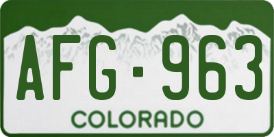 CO license plate AFG963