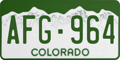 CO license plate AFG964