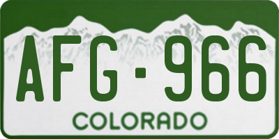 CO license plate AFG966