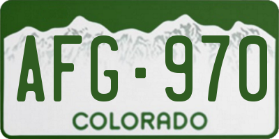CO license plate AFG970