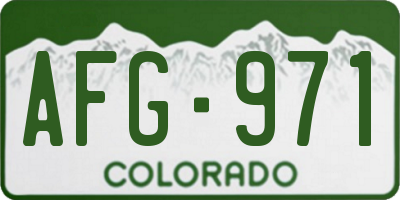 CO license plate AFG971