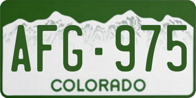 CO license plate AFG975