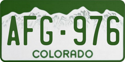 CO license plate AFG976