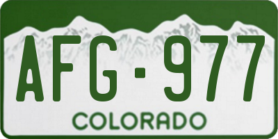 CO license plate AFG977