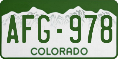 CO license plate AFG978