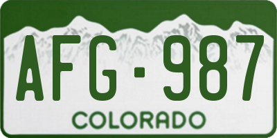 CO license plate AFG987