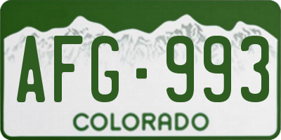 CO license plate AFG993