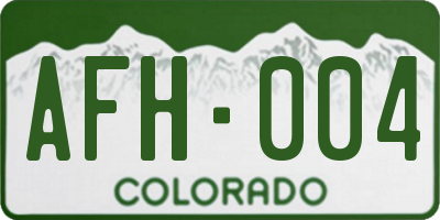 CO license plate AFH004