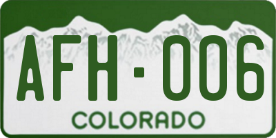 CO license plate AFH006