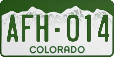 CO license plate AFH014