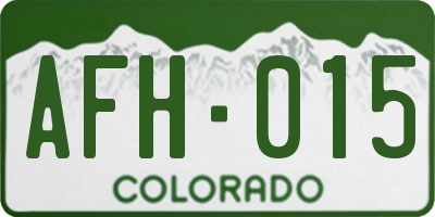 CO license plate AFH015