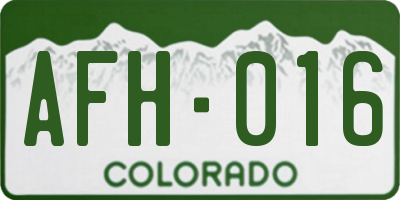 CO license plate AFH016