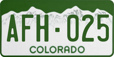 CO license plate AFH025
