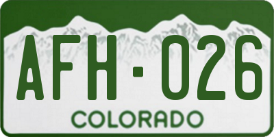 CO license plate AFH026
