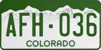 CO license plate AFH036