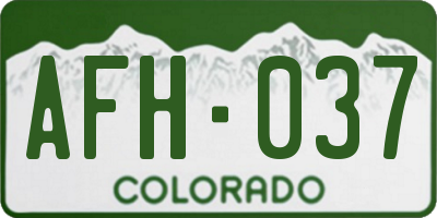 CO license plate AFH037