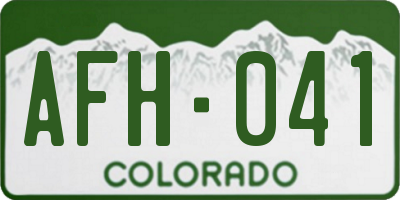 CO license plate AFH041