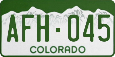 CO license plate AFH045