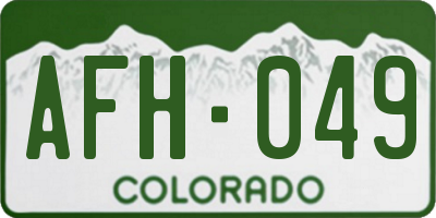 CO license plate AFH049