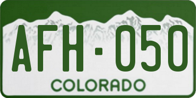 CO license plate AFH050