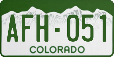 CO license plate AFH051