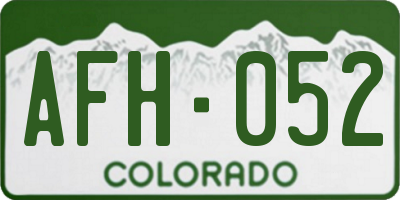 CO license plate AFH052