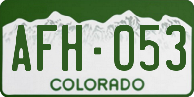 CO license plate AFH053