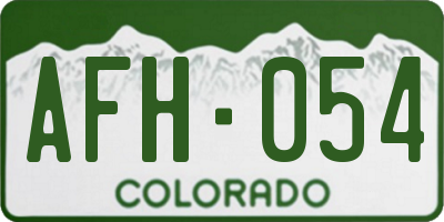 CO license plate AFH054