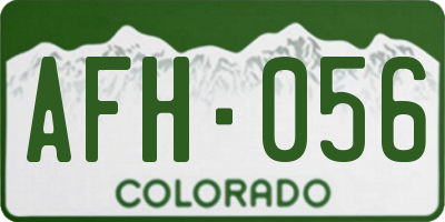 CO license plate AFH056