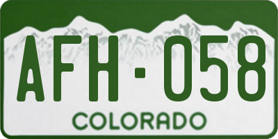 CO license plate AFH058
