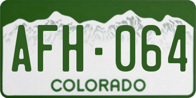 CO license plate AFH064
