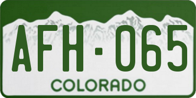 CO license plate AFH065