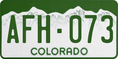 CO license plate AFH073