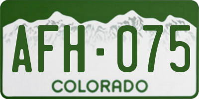 CO license plate AFH075