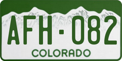 CO license plate AFH082