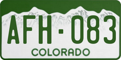 CO license plate AFH083