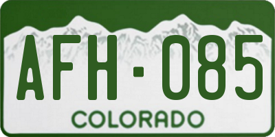 CO license plate AFH085