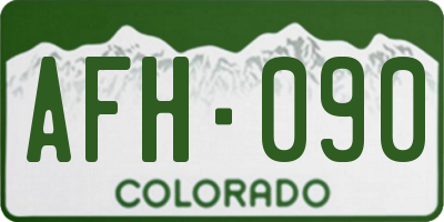 CO license plate AFH090