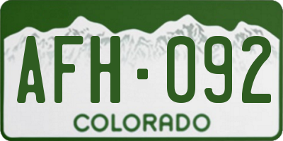CO license plate AFH092